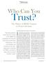 FOR INSTITUTIONAL INVESTORS. Who Can You. Trust? The Failure of RMBS Trustees to Protect Investors