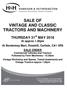 SALE OF VINTAGE AND CLASSIC TRACTORS AND MACHINERY