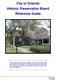 City of Orlando. Historic Preservation Board Reference Guide