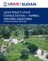 SUDAN LAND POLICY STATE CONSULTATION YAMBIO, WESTERN EQUITORIA WORKSHOP REPORT, JUNE 2009