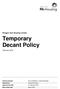 Temporary Decant Policy