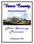 Adopted by the Vance County Board of Commissioners April 2, Amended April 8, 2013.