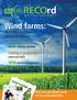 RECOrd. Wind farms: Material Facts: Listing a property: NEW advertising guidelines. the impact on Ontario s real estate industry