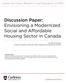 Discussion Paper: Envisioning a Modernized Social and Affordable Housing Sector in Canada