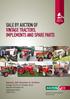 SALE BY AUCTION OF VINTAGE TRACTORS, IMPLEMENTS AND SPARE PARTS