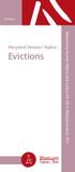 Evictions. Advancing Human Rights and Justice for All in Maryland since Maryland Tenants Rights: Evictions