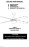 CEILING FAN MANUAL INSTALLATION OPERATION MAINTENANCE WARRANTY INFORMATION LUCCI AIRFUSION QUEST II CEILING FANS CAUTION
