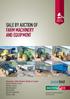 SALE BY AUCTION OF FARM MACHINERY AND EQUIPMENT