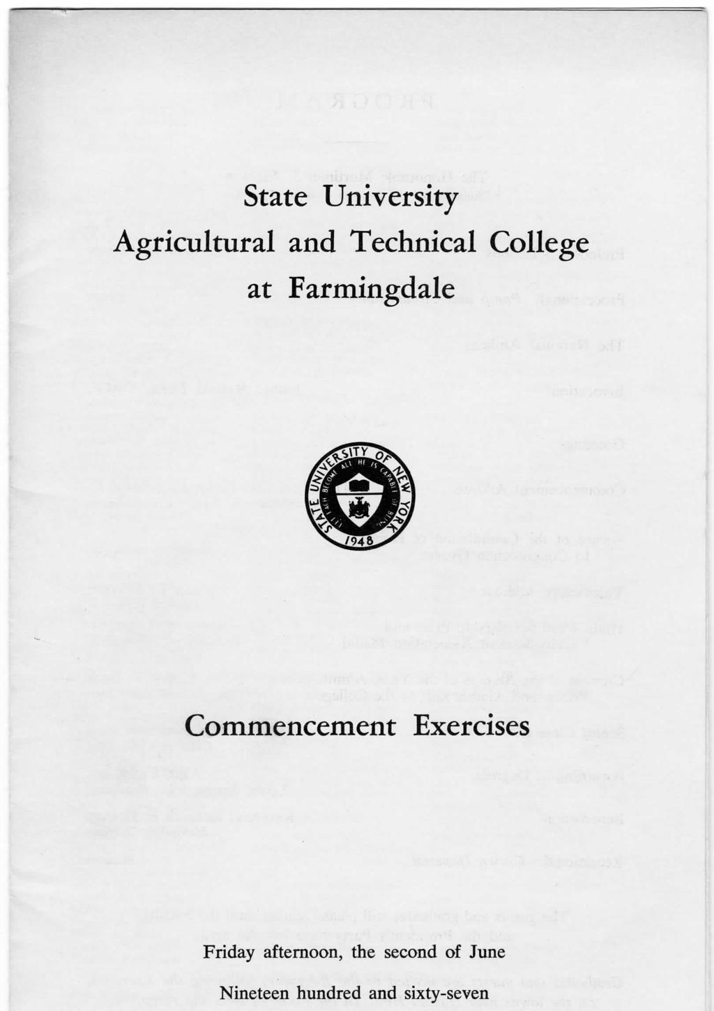 State University Agricultural and Technical College at Farmingdale Commencement