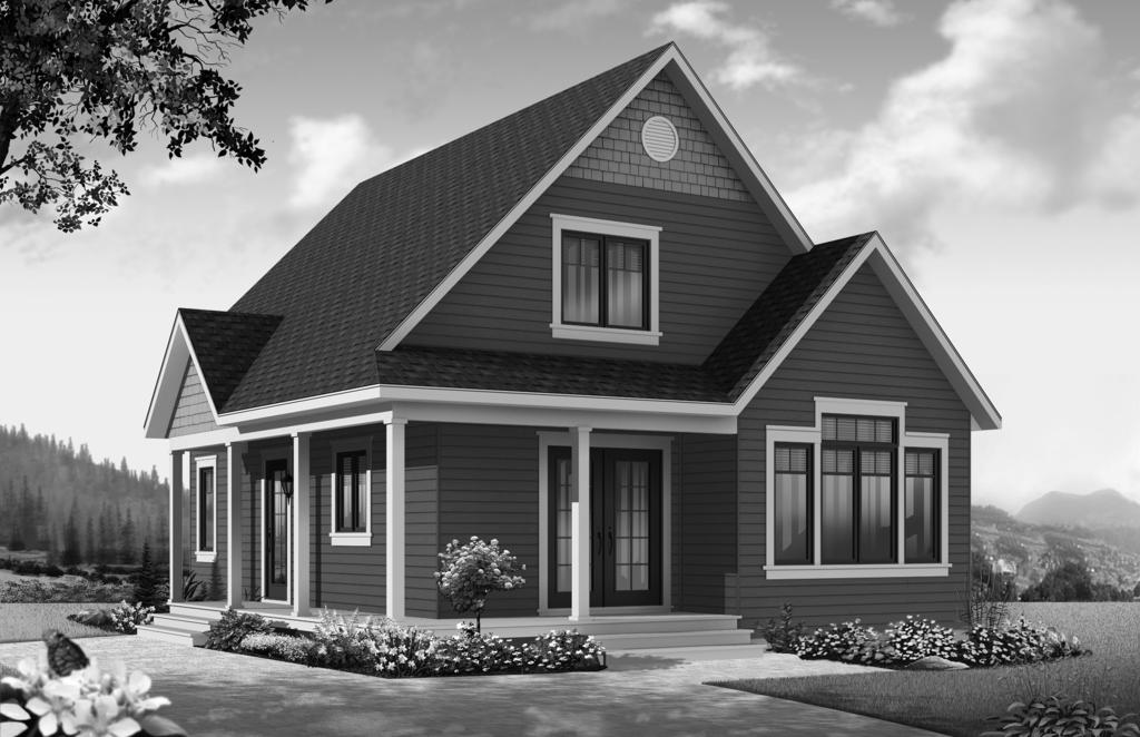Plan No. SHSW002728 BRIGHT, ONE-BEDROOM COUNTRY HOME Total Square Footage: 1,412 Bonus Space: 579 sq. ft.