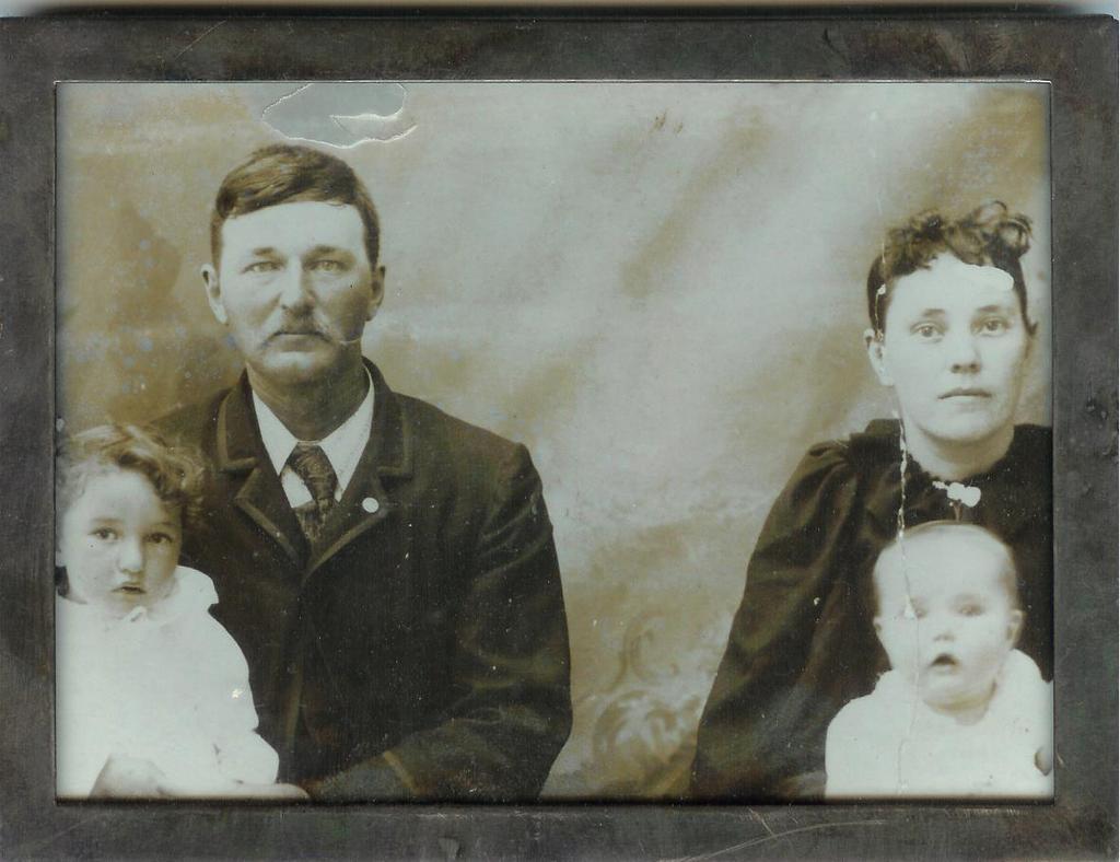Leland and Stella (Wilson) Rice with daughters Elizabeth and Elsie Leland b. 1869 d.