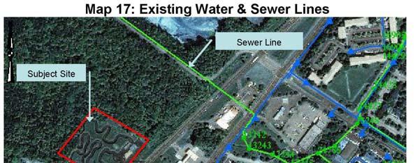 The subject site s current use relies on a well and septic system for water and sewer.