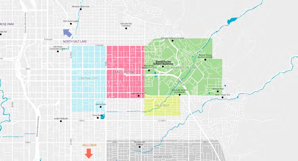 SALT LAKE CITY NEIGHBORHOODS Descriptions of the most popular neighborhoods for Eccles students 1 University of Utah 30% of Eccles students Living on campus allows you to easily walk to class,