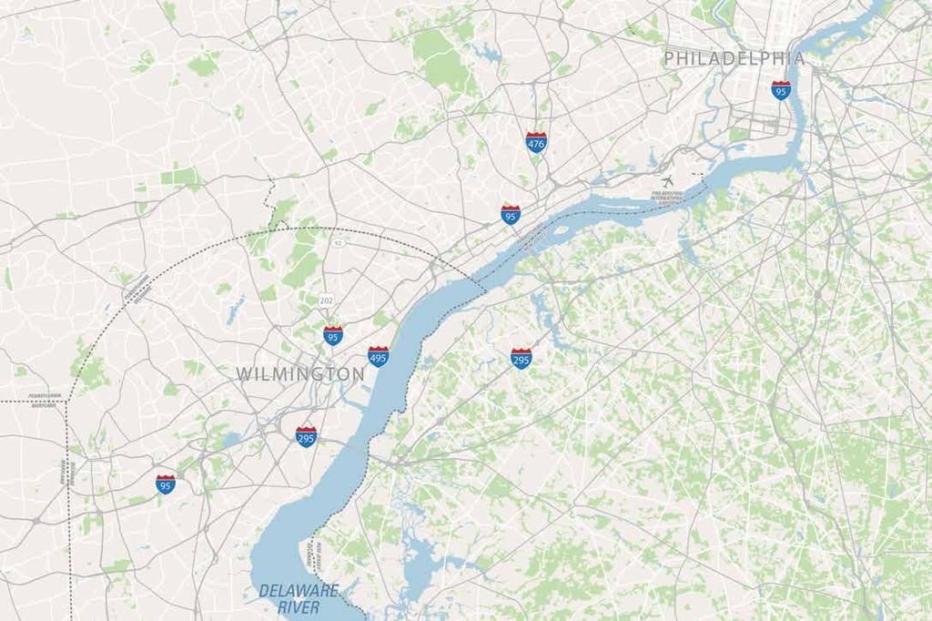 LOCATION MAP DISTANCES TO: Downtown Wilmington: 5 Miles Philadelphia