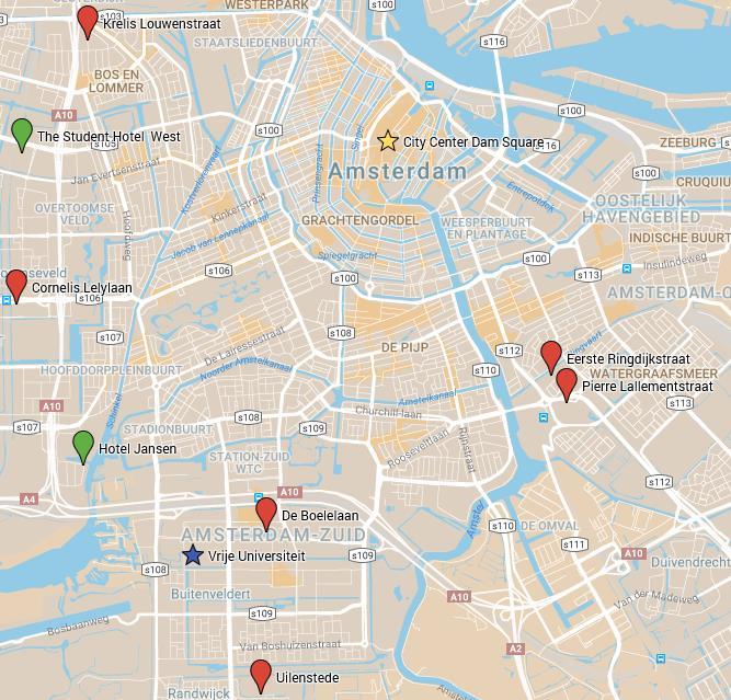 LOCATION We have student accommodation available in different locations in Amsterdam.