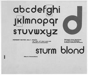 (Bayer strong influence) Innovations along functional and constructivist lines Sans-serif fonts used almost exclusively Extreme contrasts of type size and weight Bars, rules, points, squares used to