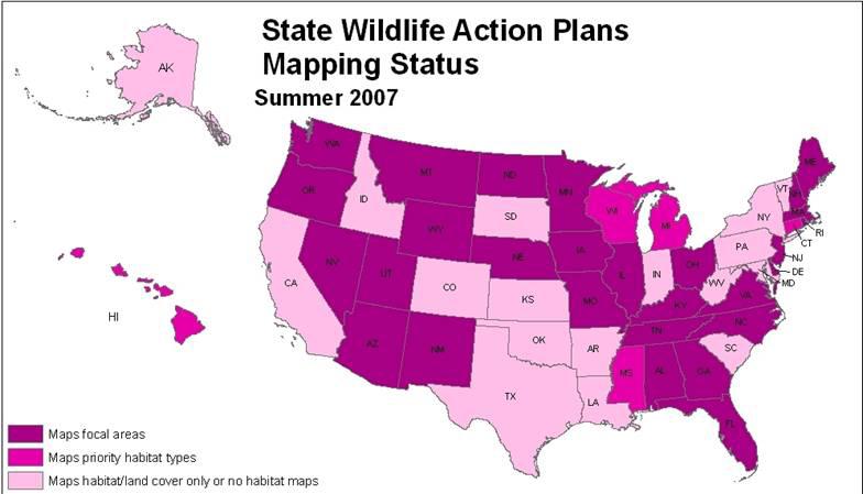 Habitat Conservation: Mapping is Key 50% of States produced