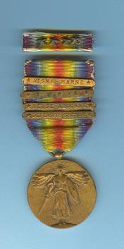 US WW1 Victory Medal For military service members who performed military service at Ypres-Lys Defensive