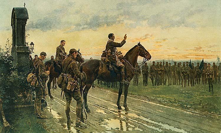 Claremen who died in Rue Du Bois 1915 The Last Absolution of the Munsters at Rue Du Bois, 1915 by Fortunino Matania.