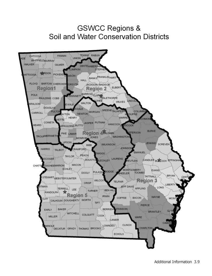 Georgia Soil & Water Conservation Commission http://gaswcc.georgia.gov/state-headquarters Region 1 1282 SR 53, Spur SW Suite 300 Calhoun, GA 30701 706.624.
