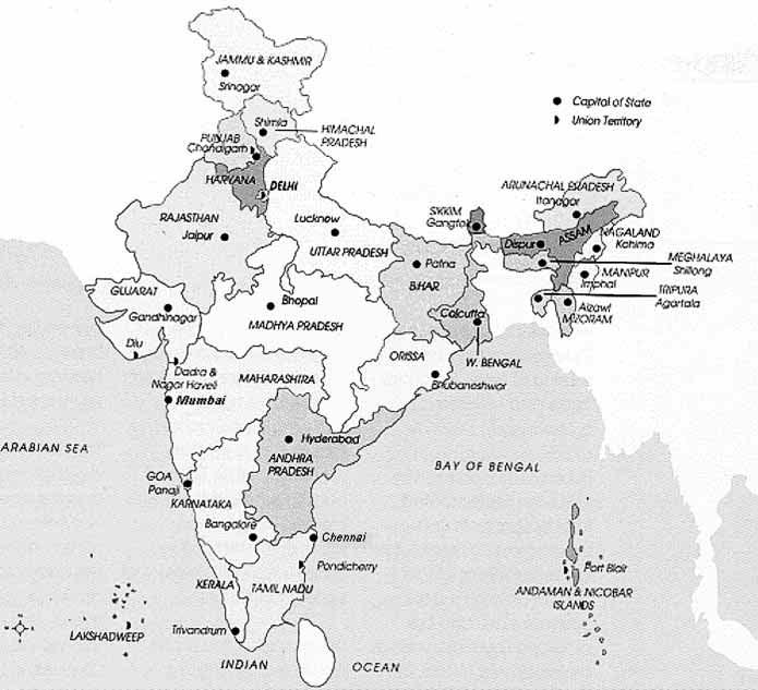 PLACES IN ASIA Map of India Assam Bengal Bombay Calcutta The most north easterly province of India, ceded to Britain in 1826.