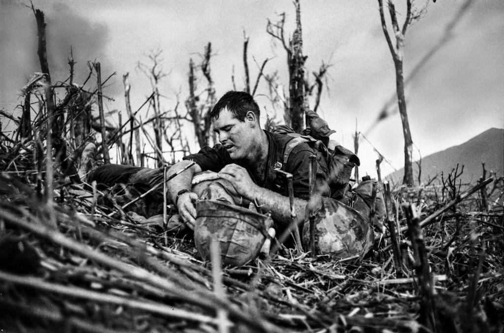 Navy corpsman Vernon Wike, with a dying comrade, near Khe Sanh, South