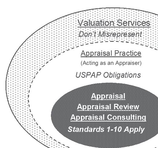 ADVISORY OPINION 21 128 129 Relationships and Application The relationship between valuation services and appraisal practice can be illustrated as follows.
