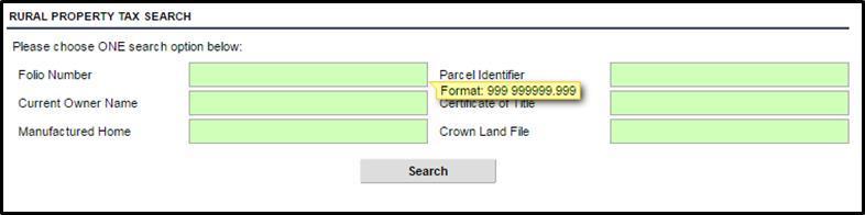 Use any one of these fields per search.