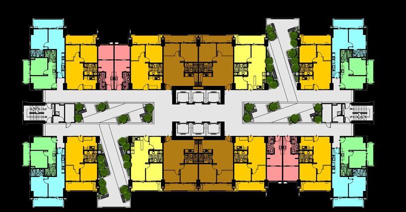 BUILDING LAYOUT UNIT LEGEND Building Floor A 1 Bedroom A Approx. Gross Area: 24.00 28.50 sqm 1 Bedroom B Approx. Gross Area: 36.00 sqm 1 Bedroom C Approx. Gross Area: 45.00 sqm 2 Bedroom A Approx.