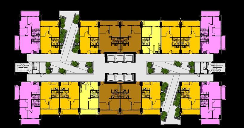 BUILDING LAYOUT UNIT LEGEND Building Floor B 1 Bedroom A Approx. Gross Area: 24.00 28.50 sqm 1 Bedroom B Approx. Gross Area: 36.00 sqm 1 Bedroom C Approx. Gross Area: 45.00 sqm 2 Bedroom A Approx.