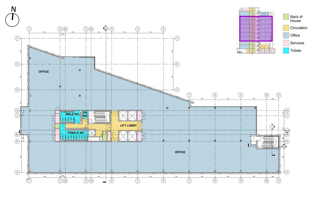 LEVELS 27 Each typical floorplate (levels 27) provides circa 16,549 sq ft (1538 sq m) of Net Lettable space arranged around a central core.