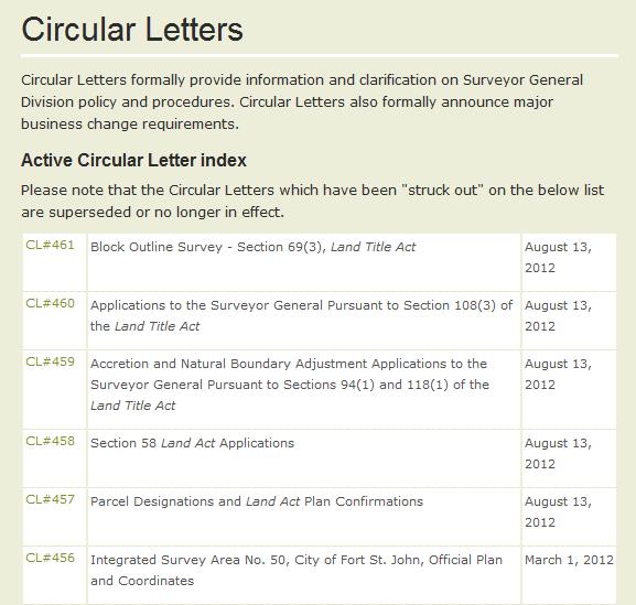 Circular Letters 5 New Circular Letters issued in August 2012 Primarily
