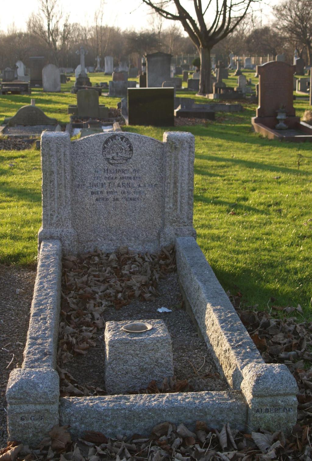 Photo of Pte John Clarke s Private Headstone in Torrisholme Cemetery,