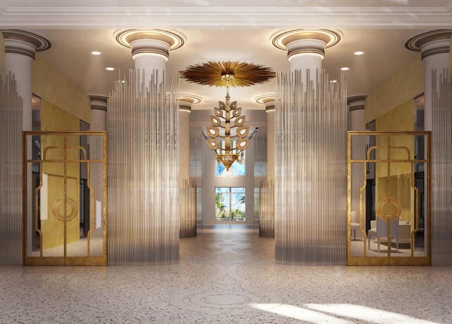 Lobby The famed lobby, flanked by four grand historic columns, terrazzo flooring and custom