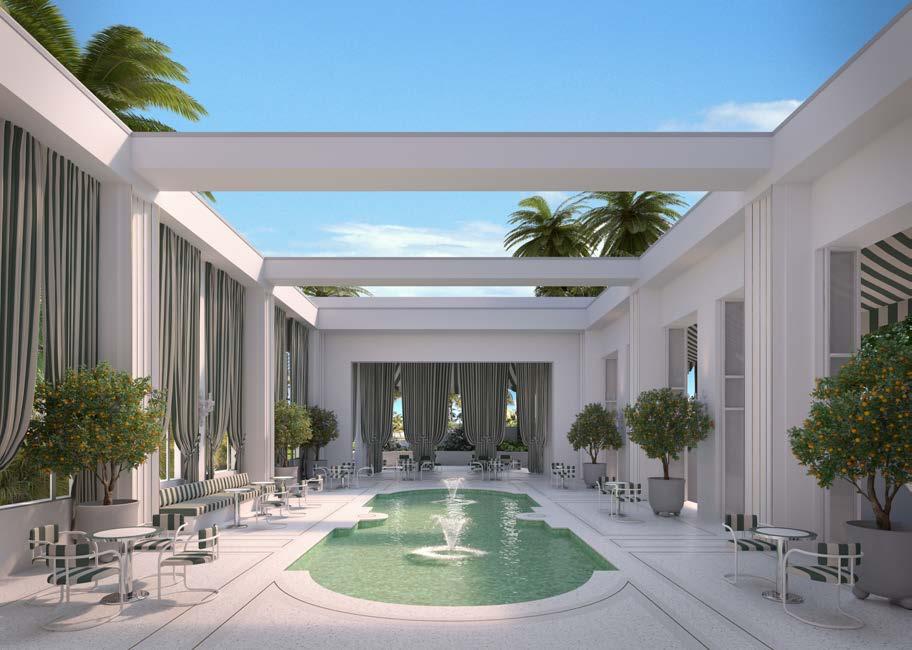 Amenities The sumptuous Deco-inspired indoor spaces are complemented by the signature Orangerie, an open air respite where the ultimate in beach