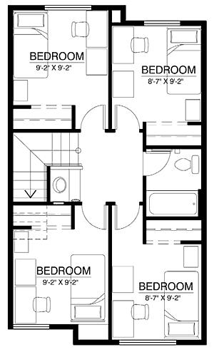 Townhome Floor Plan (264 beds)