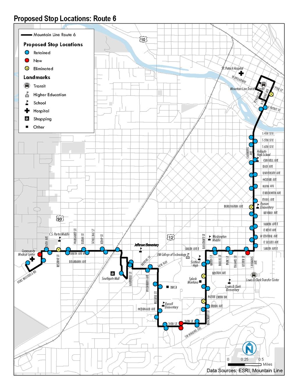 Proposed Stop Changes Route 6