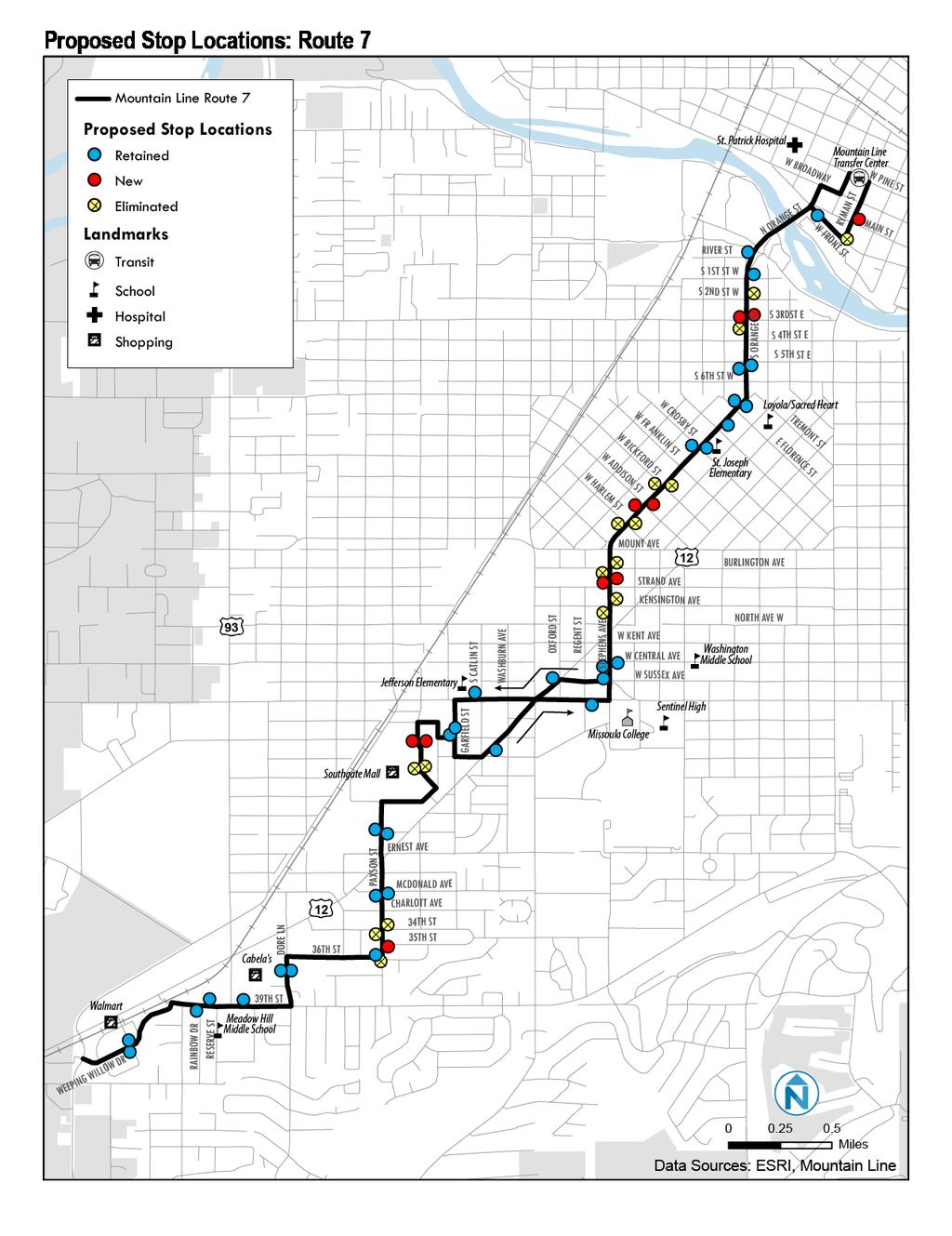 Proposed Stop Changes Route 7