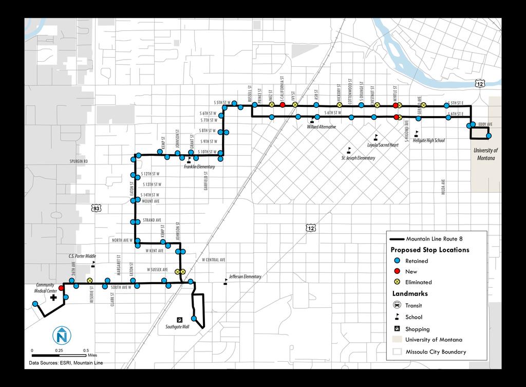 Proposed Stop Changes Route 8