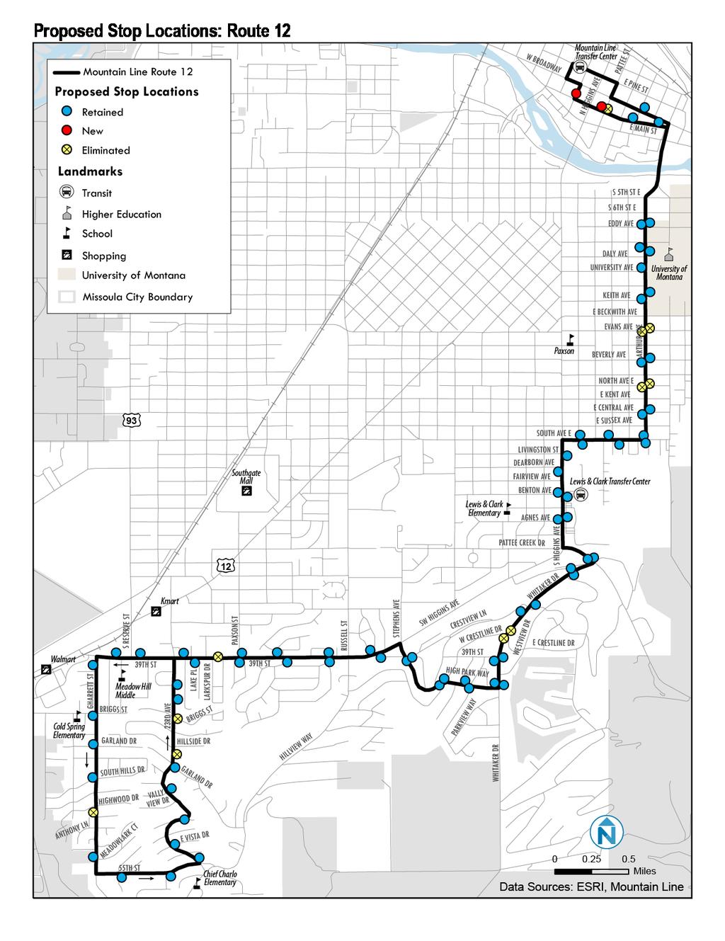 Proposed Stop Changes Route 12