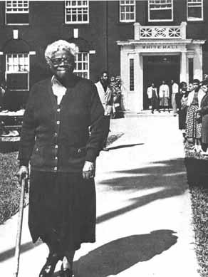 Mary McLeod Bethune in front of White Hall, 1940s.