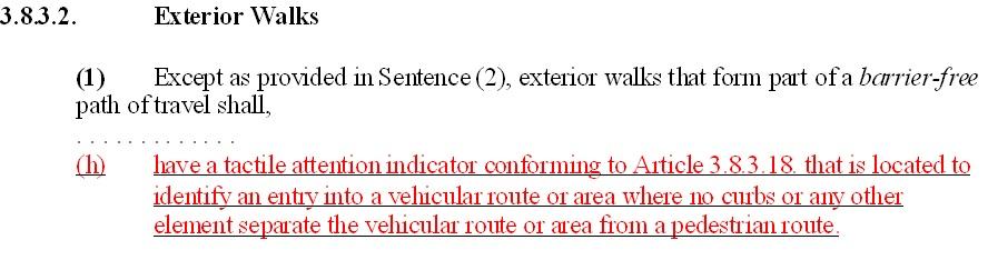 EXTERIOR WALKS SUBJECT TO SECTION 3.8 EXISTING ARTICLE 3.8.3.2.