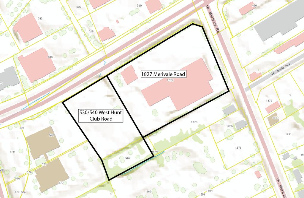 2.0 Site Context and Details The subject properties are located in the southwest corner of the intersection of Merivale Road and West Hunt Club Road in the City of Ottawa.