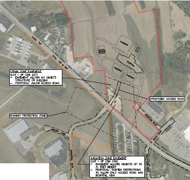 Existing Clear Zone Easement & Avigation Easement Hospital Moved to