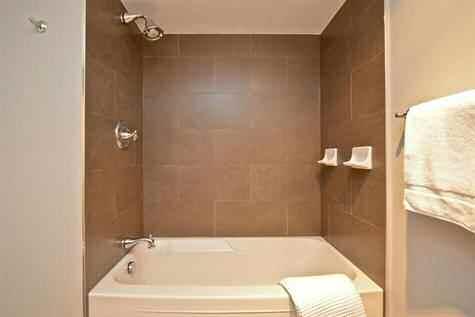 11.02ft x 9ft 4 Piece Bathroom Imported 12" x 6" Italian tile flooring &