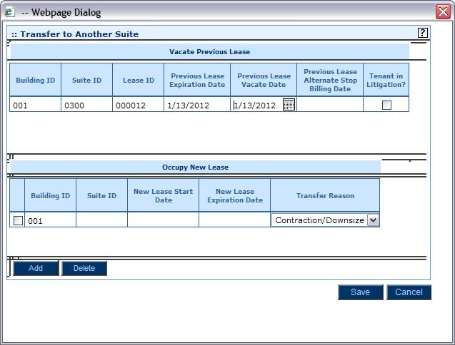 Module 5: Working with Leases Transferring a Lease Overview You can transfer a lease from one suite to another suite. Note: The suite to which you are transferring a tenant must be vacant.