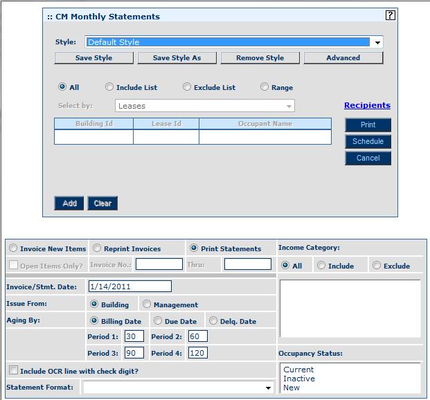 Module 8: Performing Monthly Activities Printing Tenant Statements Overview Tenant statements may be printed to send courtesy statements or invoices to tenants.