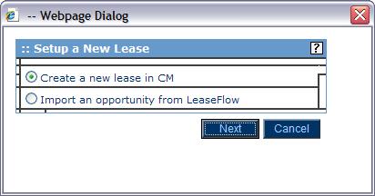 Module 5: Working with Leases Adding a New Lease Procedure Complete the following steps to add a new lease: 1. Create a new lease record by selecting Add from the Lease Search Page.