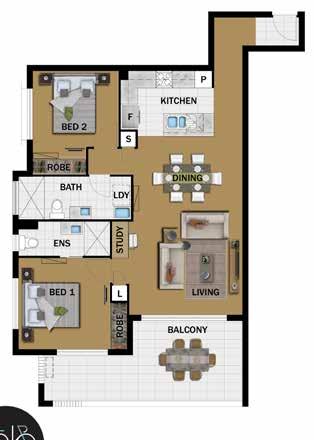 TWO BEDROOM APARTMENT TYPE G Apartment 7, 15, 23, 31 2 2 TWO BEDROOM APARTMENT