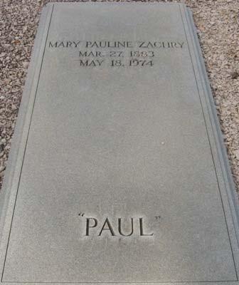 B. Mary Pauline Zachry Born March 27, 1883 Pine Mountain,